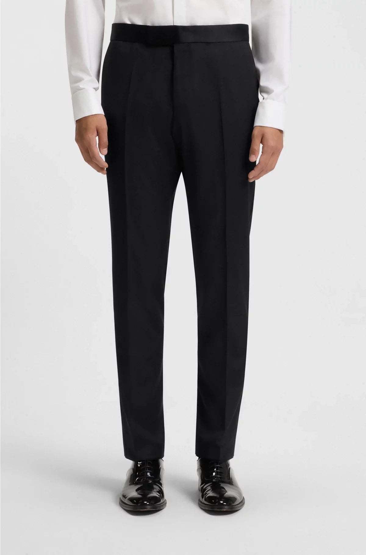 SLIM-FIT TUXEDO TROUSERS IN VIRGIN-WOOL SERGE