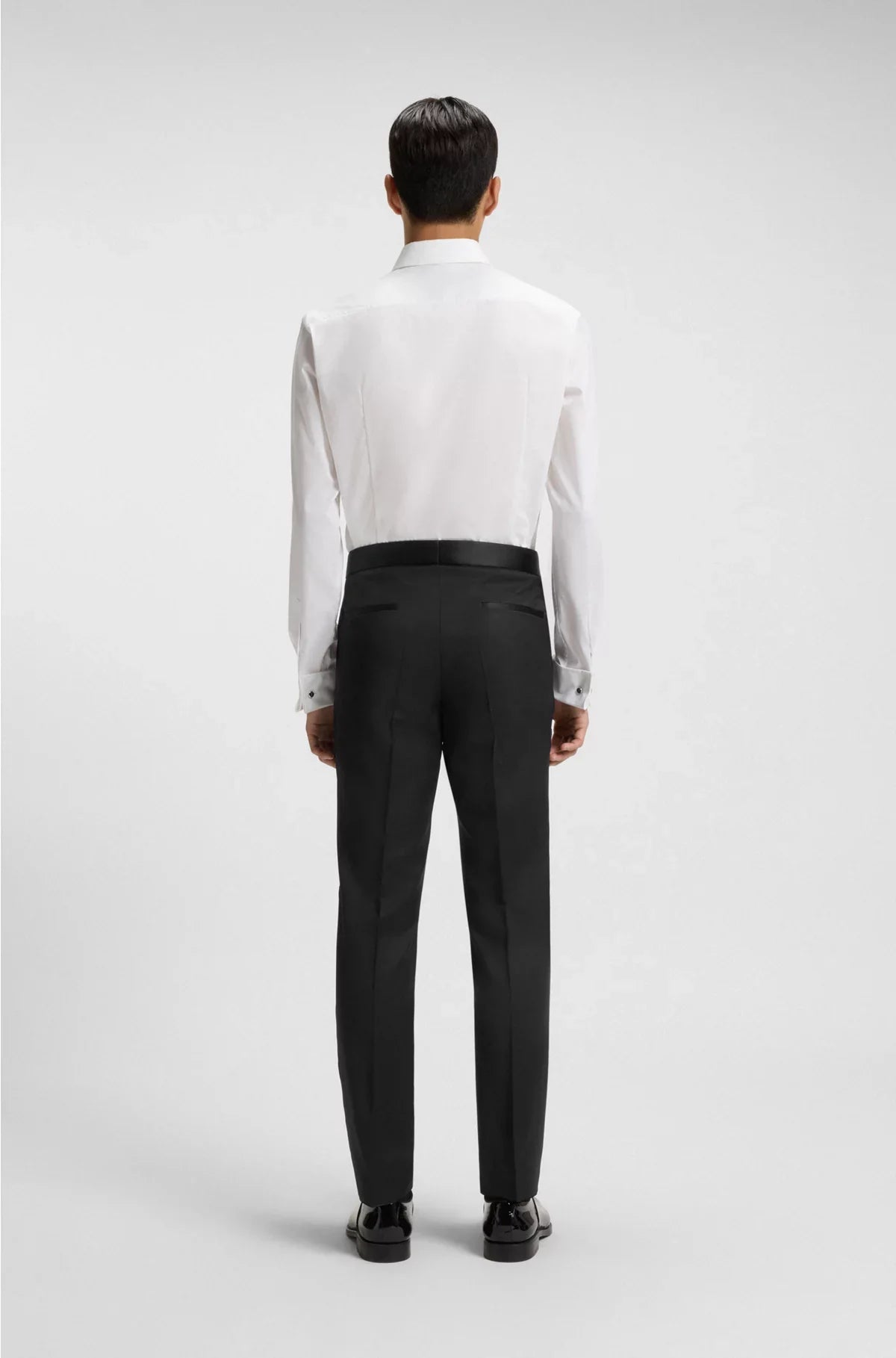 SLIM-FIT TUXEDO TROUSERS IN VIRGIN-WOOL SERGE