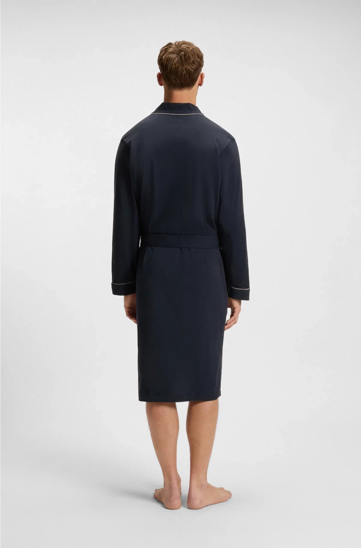 LOGO-EMBROIDERED DRESSING GOWN IN COTTON JERSEY
