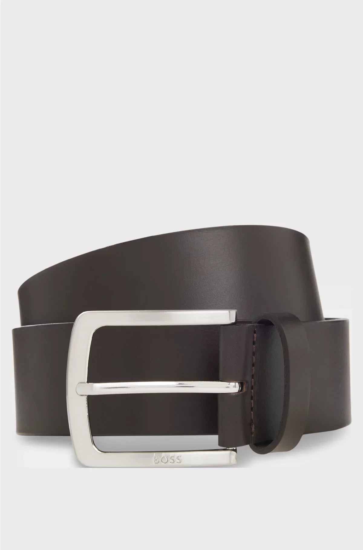 ITALIAN-LEATHER BELT WITH LOGO-ENGRAVED BUCKLE