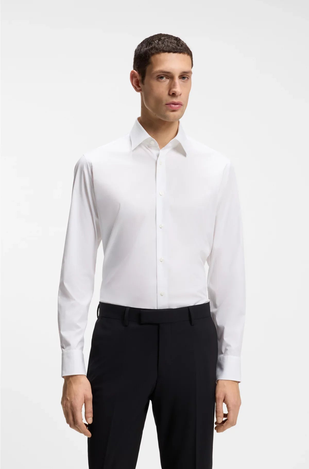 REGULAR-FIT SHIRT IN EASY-IRON STRETCH-COTTON POPLIN