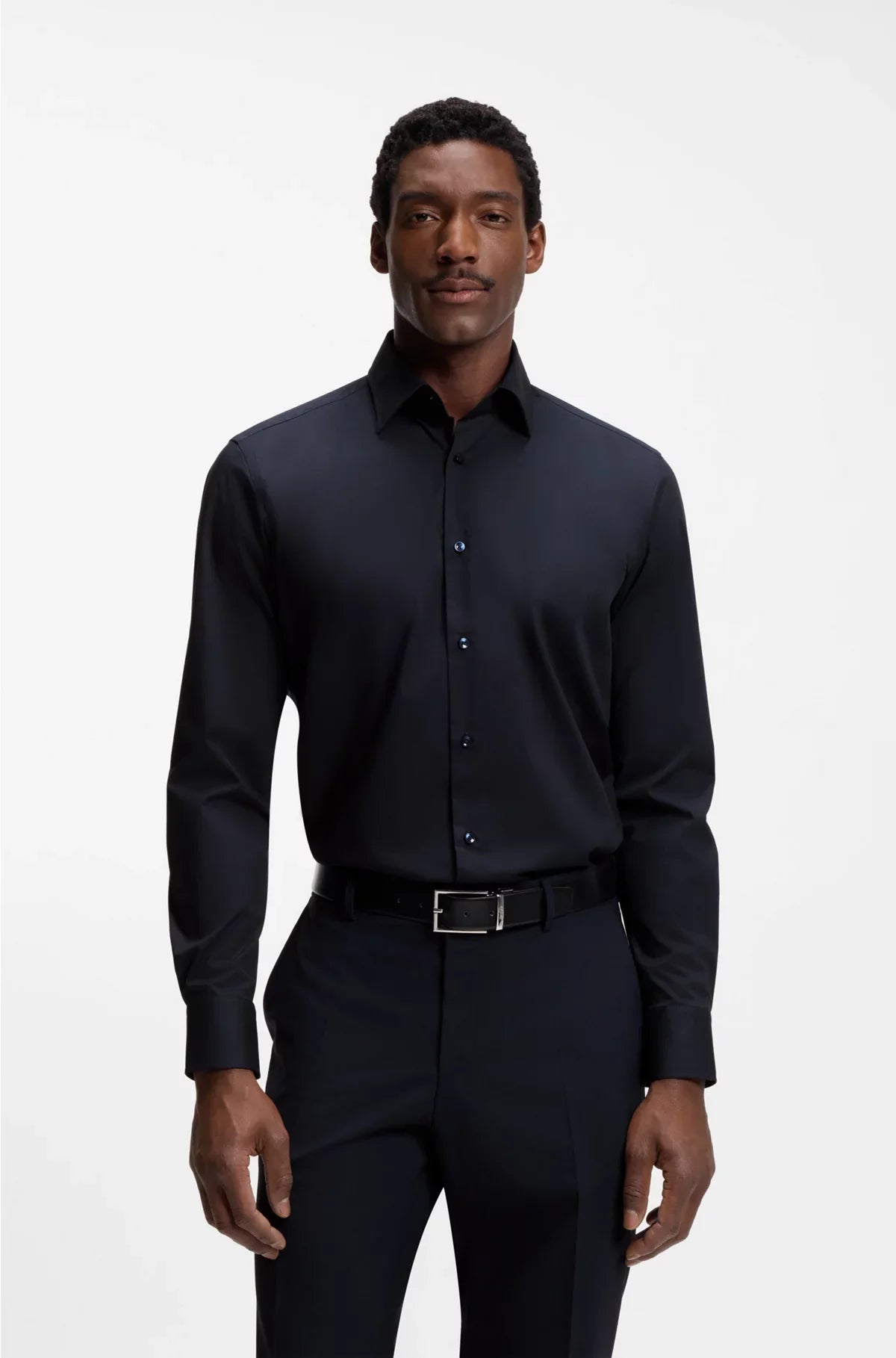 REGULAR-FIT SHIRT IN EASY-IRON STRETCH-COTTON POPLIN