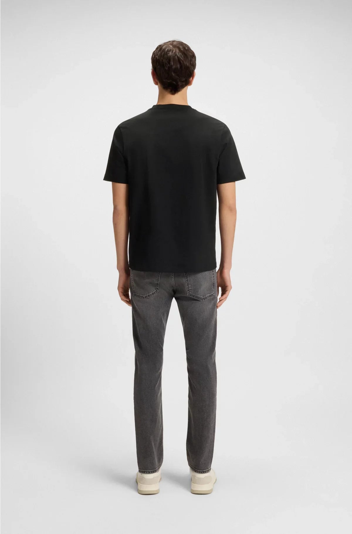 STRETCH-COTTON T-SHIRT WITH LOGO PRINT