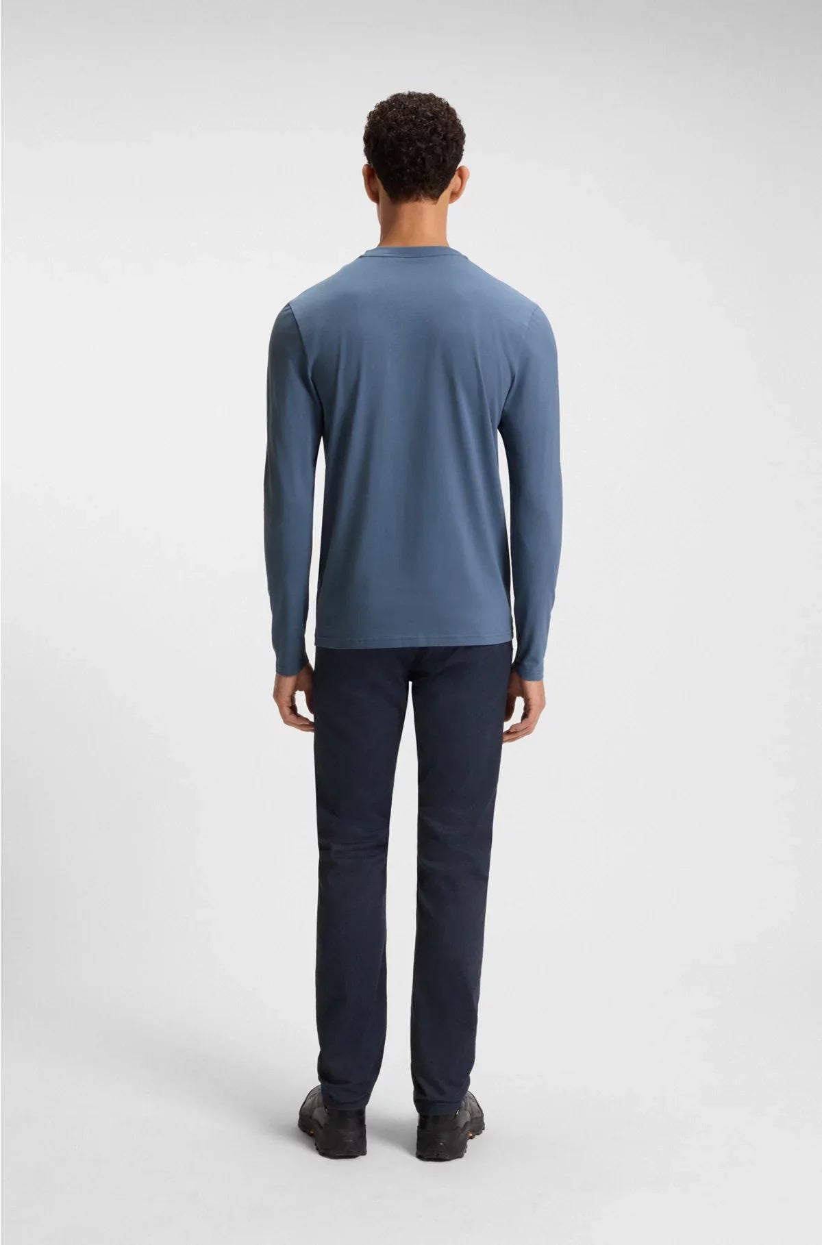 LONG-SLEEVED T-SHIRT IN STRETCH COTTON WITH LOGO PRINT