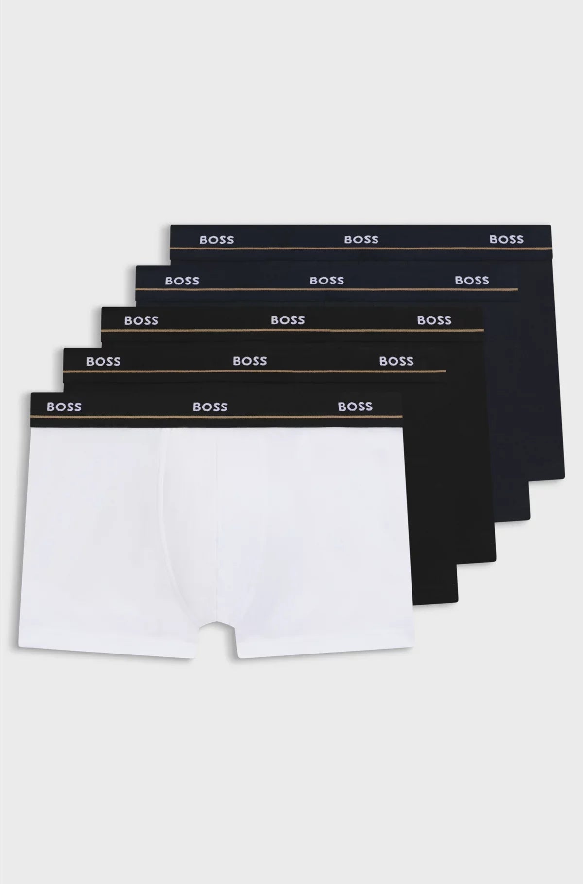 FIVE-PACK OF STRETCH-COTTON TRUNKS WITH LOGO WAISTBANDS