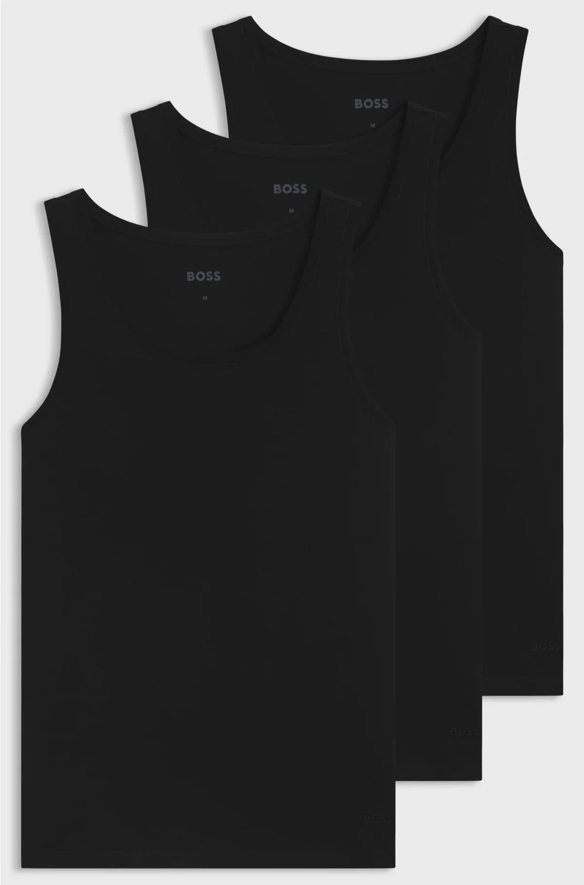 THREE-PACK OF COTTON UNDERWEAR VESTS WITH EMBROIDERED LOGOS
