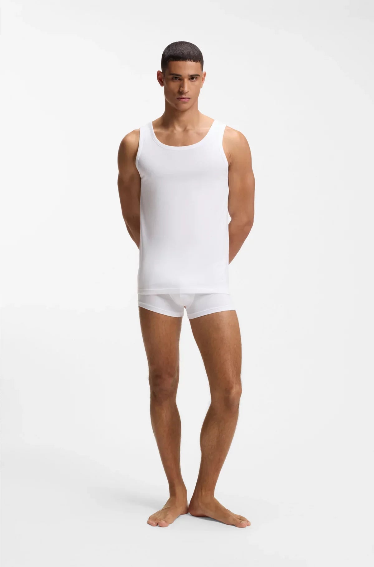 THREE-PACK OF COTTON UNDERWEAR VESTS WITH EMBROIDERED LOGOS