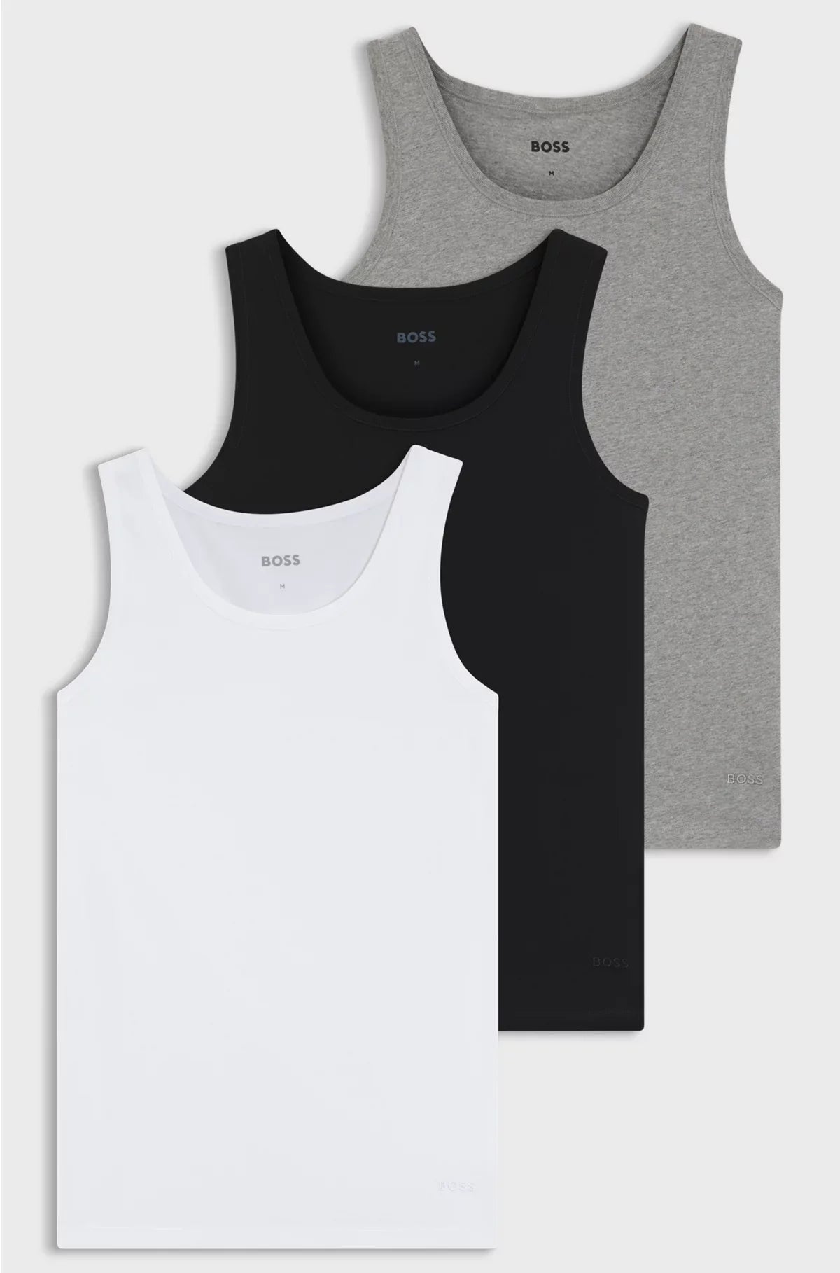 THREE-PACK OF COTTON UNDERWEAR VESTS WITH EMBROIDERED LOGOS