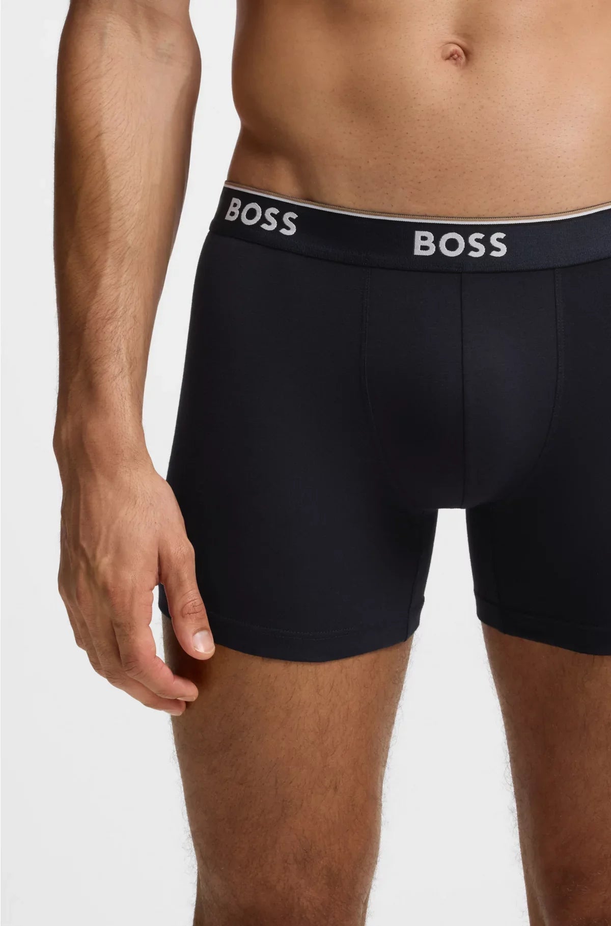 THREE-PACK OF STRETCH-COTTON BOXER BRIEFS WITH LOGOS