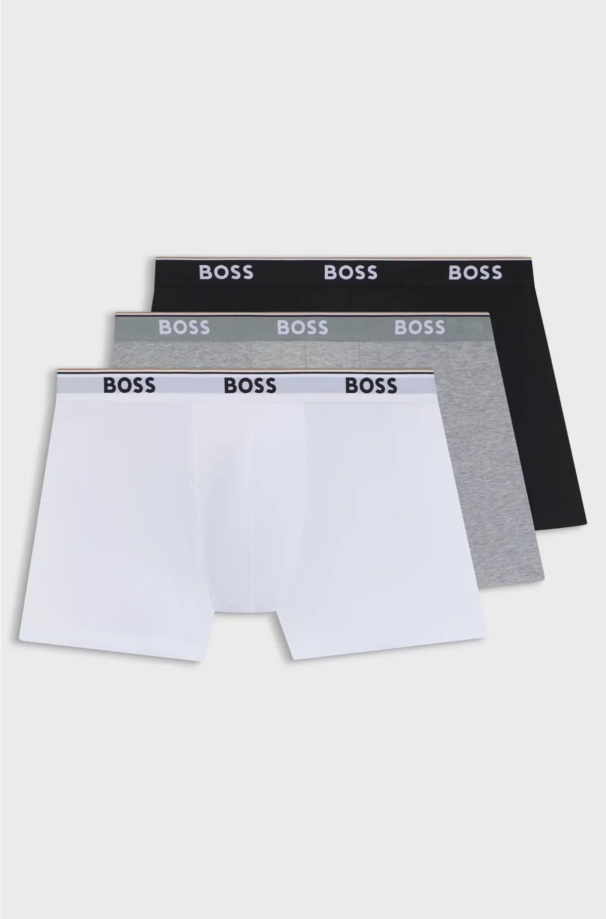 THREE-PACK OF STRETCH-COTTON BOXER BRIEFS WITH LOGOS
