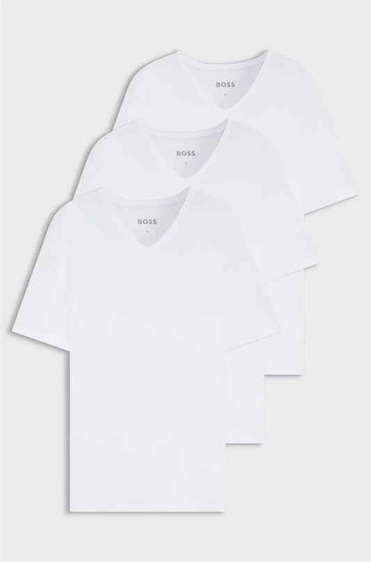 THREE-PACK OF V-NECK UNDERWEAR T-SHIRTS IN COTTON