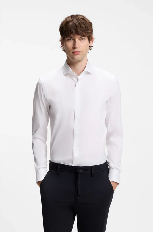 SLIM-FIT SHIRT IN EASY-IRON COTTON-BLEND POPLIN