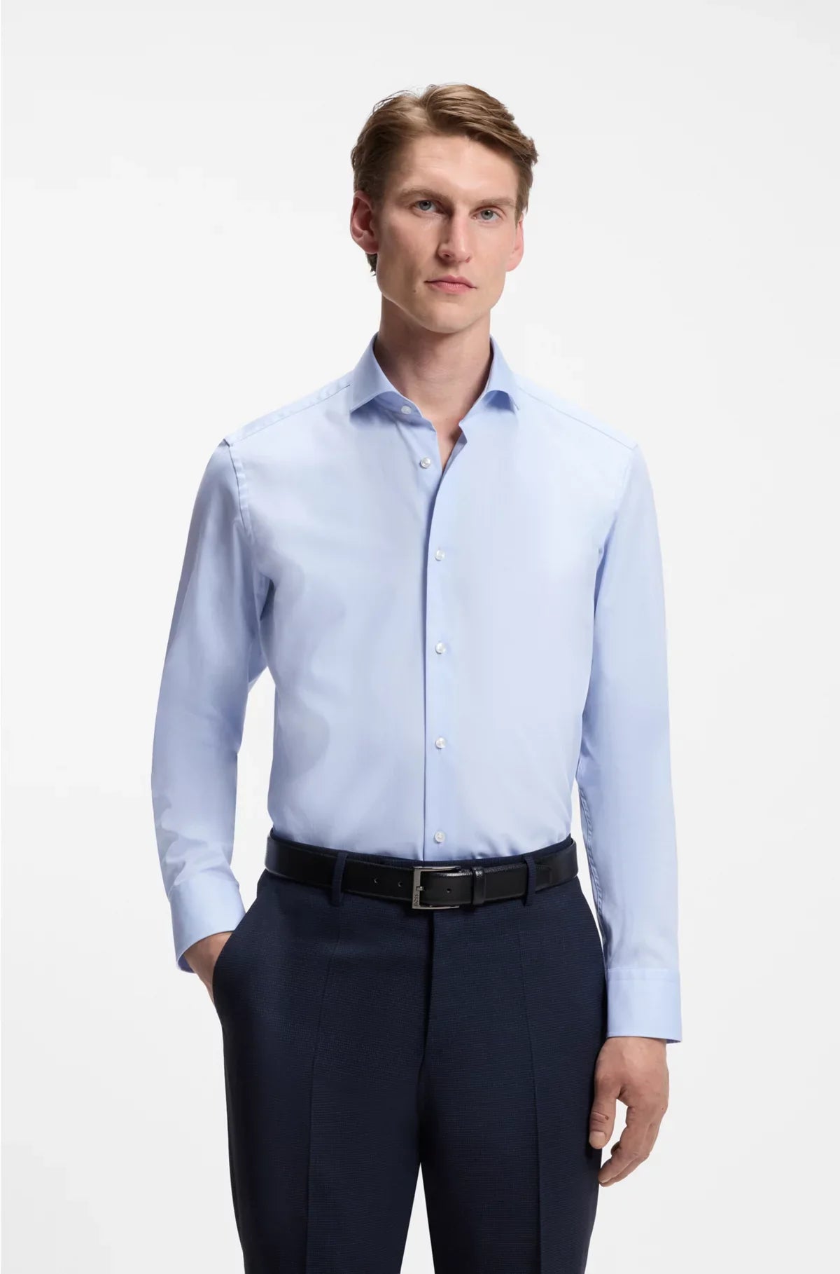 REGULAR-FIT SHIRT IN STRETCH-COTTON TWILL