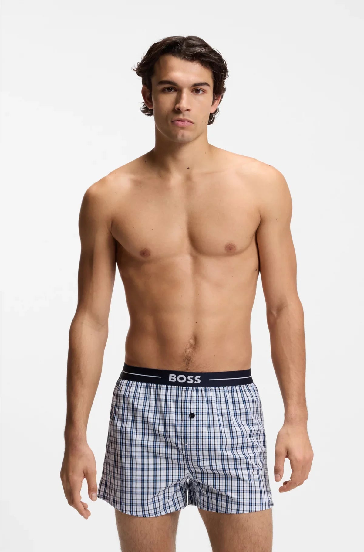 TWO-PACK OF COTTON PYJAMA SHORTS WITH LOGO WAISTBANDS