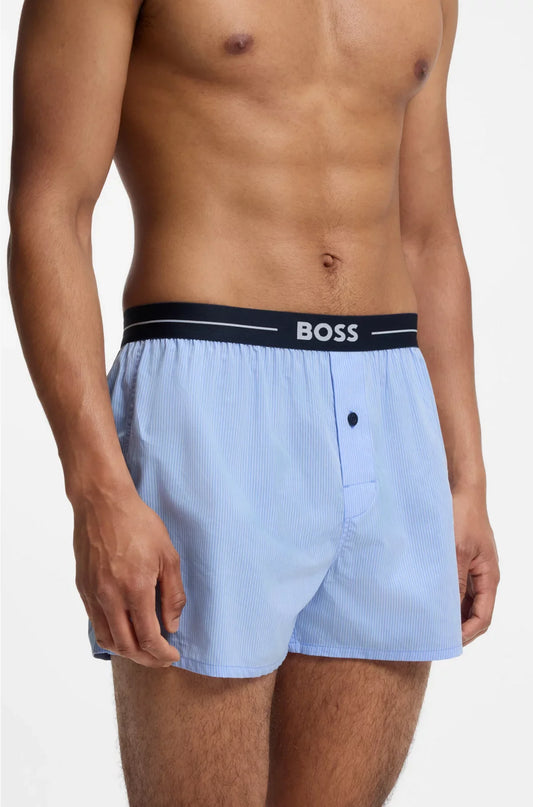 TWO-PACK OF COTTON PYJAMA SHORTS WITH LOGO WAISTBANDS