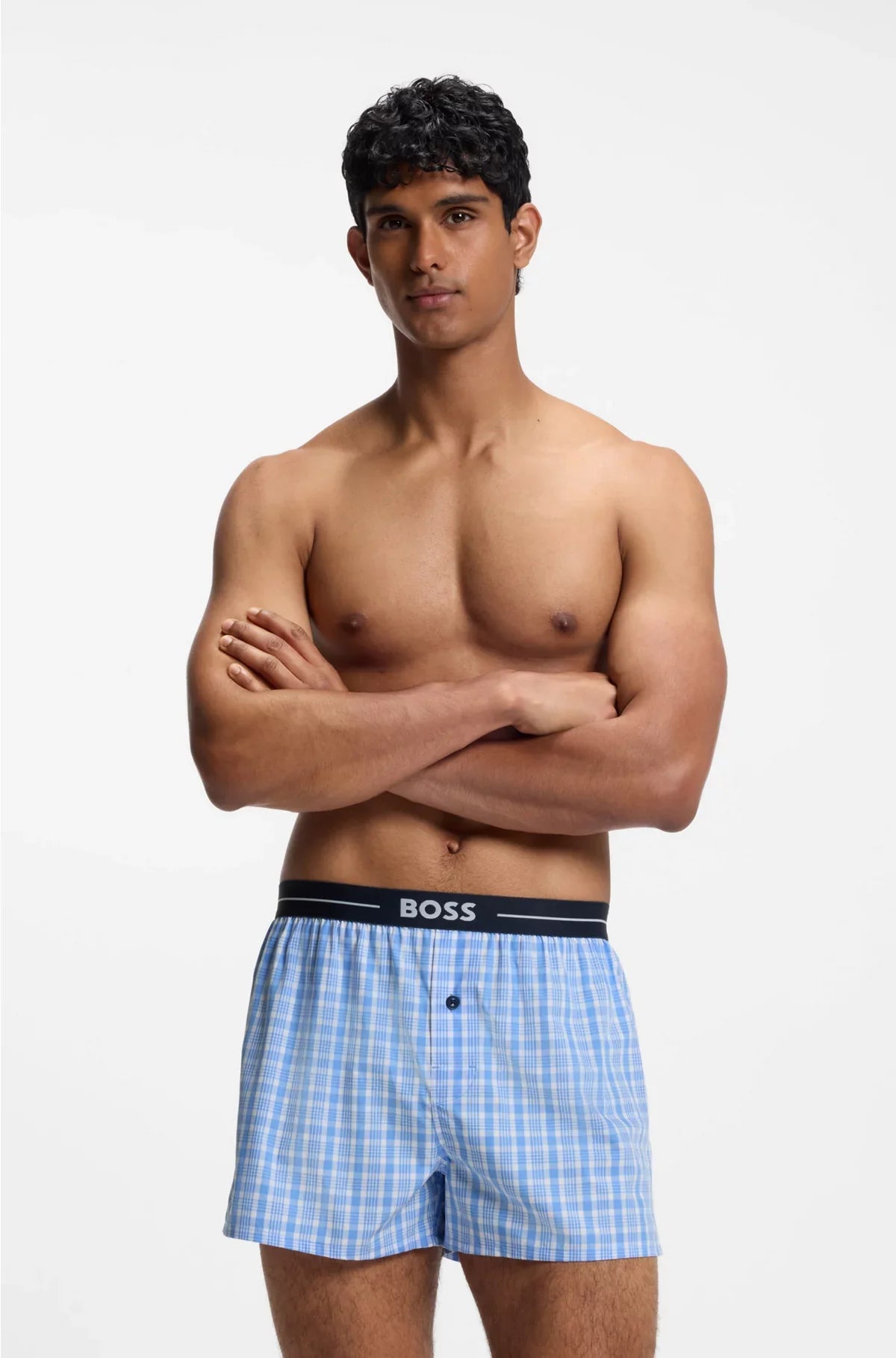 TWO-PACK OF COTTON PYJAMA SHORTS WITH LOGO WAISTBANDS