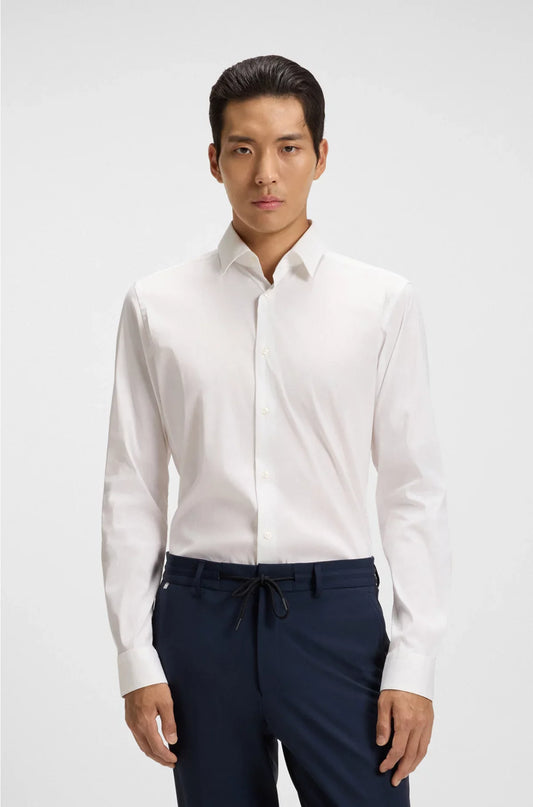 EXTRA-SLIM-FIT SHIRT IN EASY-IRON COTTON-BLEND POPLIN