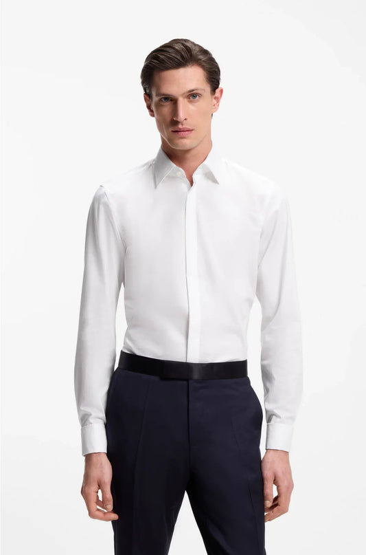 SLIM-FIT DRESS SHIRT IN EASY-IRON STRETCH COTTON