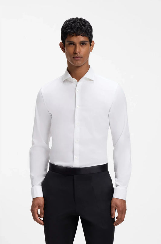 SLIM-FIT SHIRT IN STRETCH-COTTON TWILL