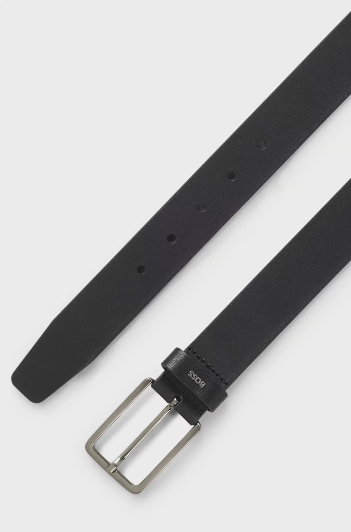 LEATHER BELT WITH LOGO-LETTERING KEEPER