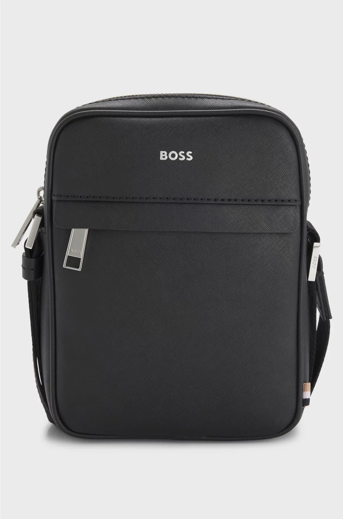 REPORTER BAG WITH SIGNATURE STRIPE AND LOGO DETAIL