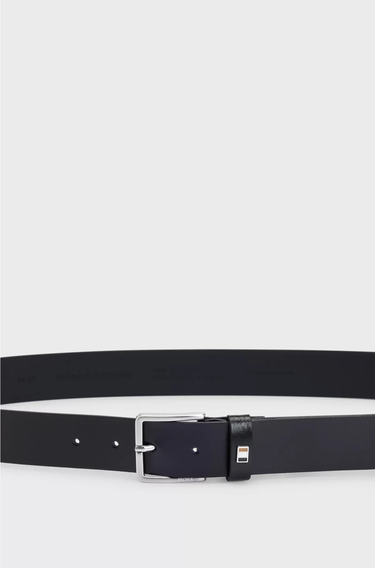 ITALIAN-LEATHER BELT WITH SIGNATURE-STRIPE KEEPER