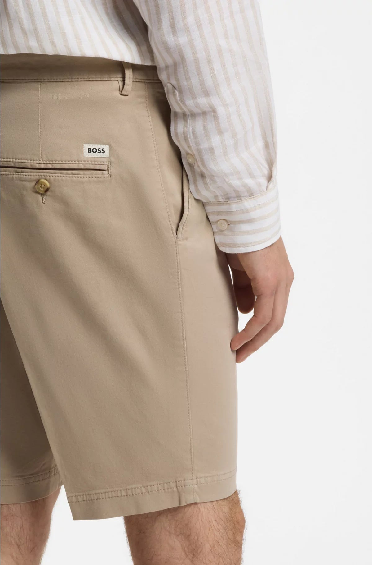 SLIM-FIT SHORTS IN STRETCH-COTTON GABARDINE