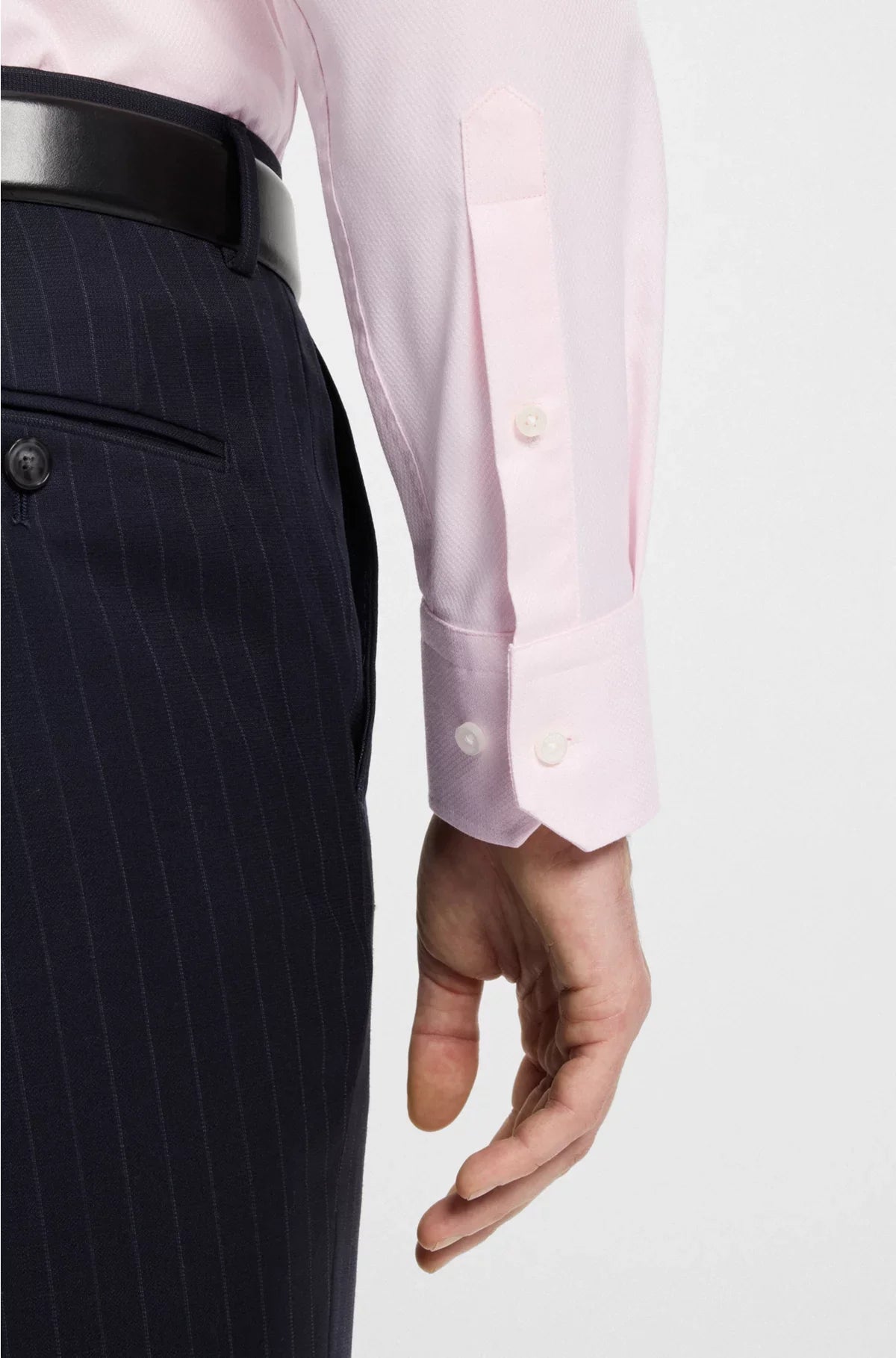 REGULAR-FIT SHIRT IN EASY-IRON STRUCTURED STRETCH COTTON