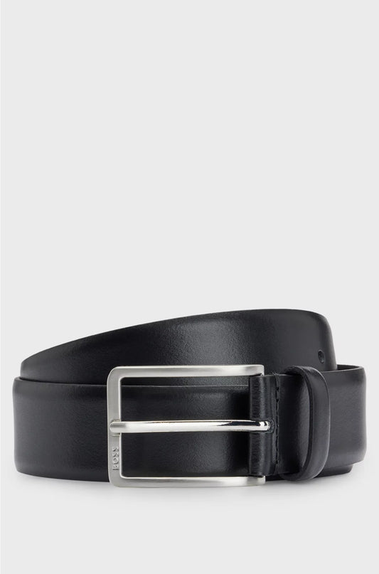 ITALIAN-MADE LEATHER BELT WITH PIN BUCKLE