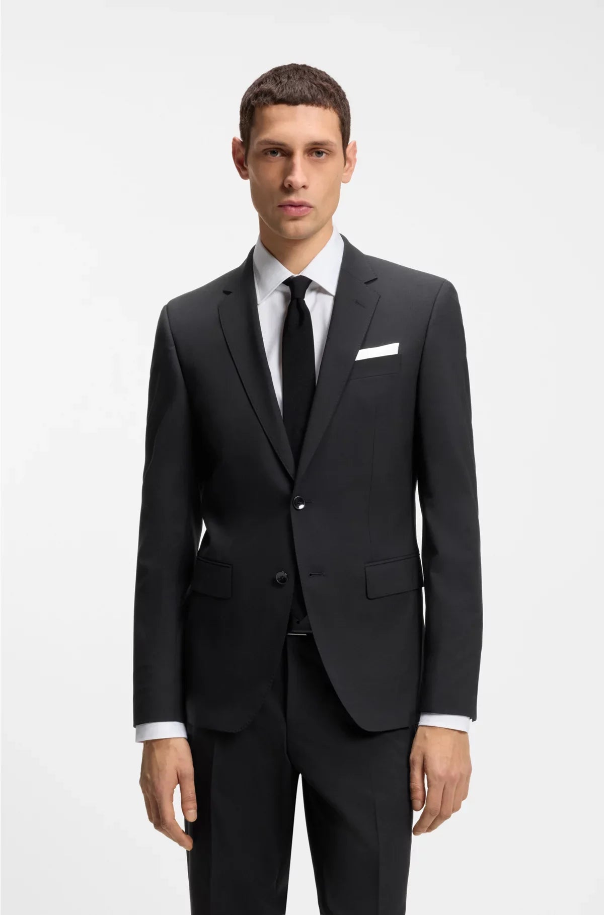 TWO-PIECE SLIM-FIT SUIT IN STRETCH VIRGIN WOOL