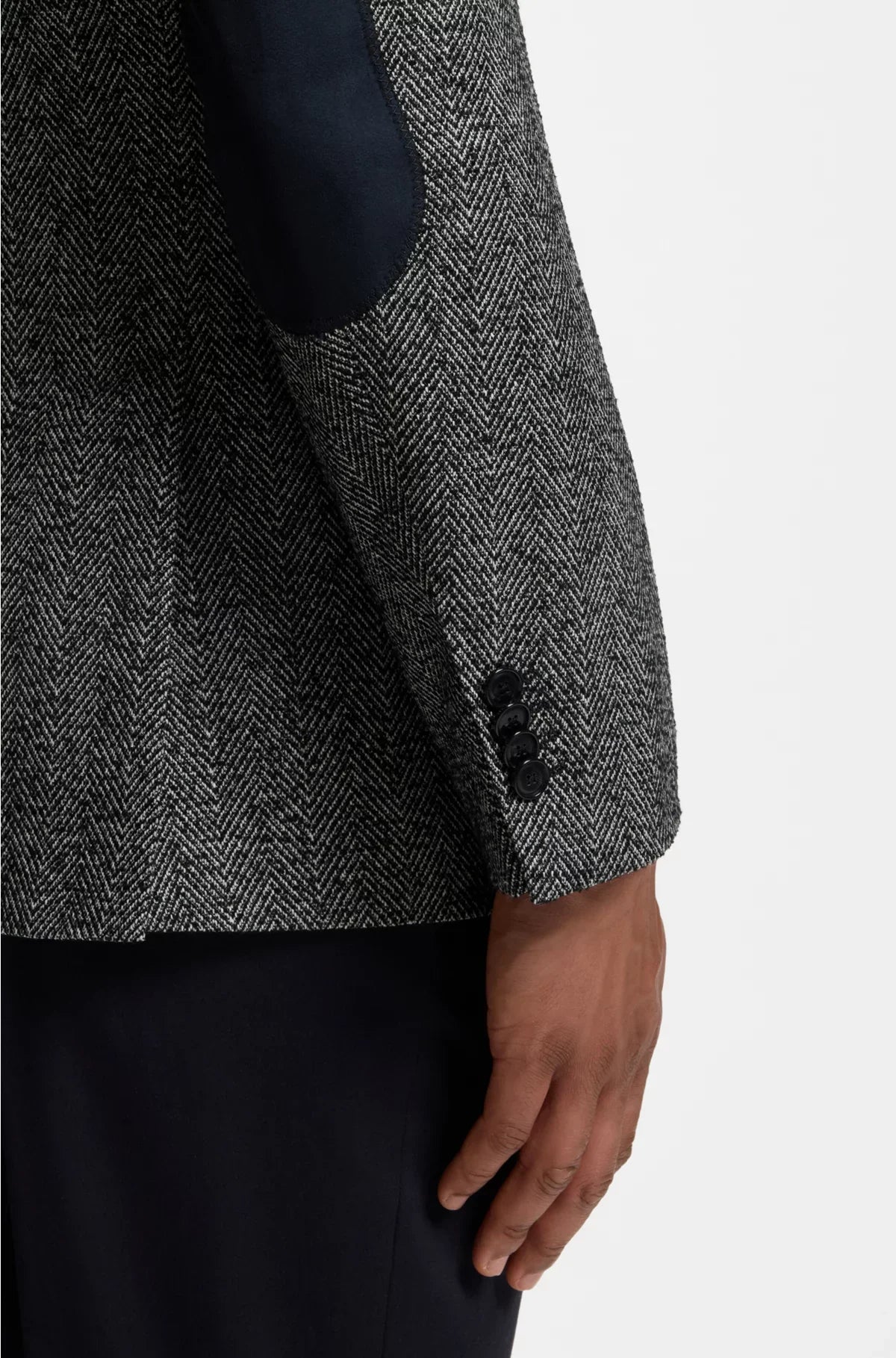 GIACCA REGULAR FIT IN MISTO LANA A SPINA DI PESCE