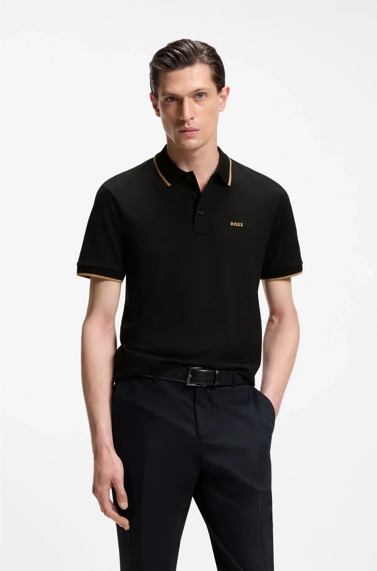 COTTON-PIQUE POLO SHIRT WITH CONTRAST TIPPING