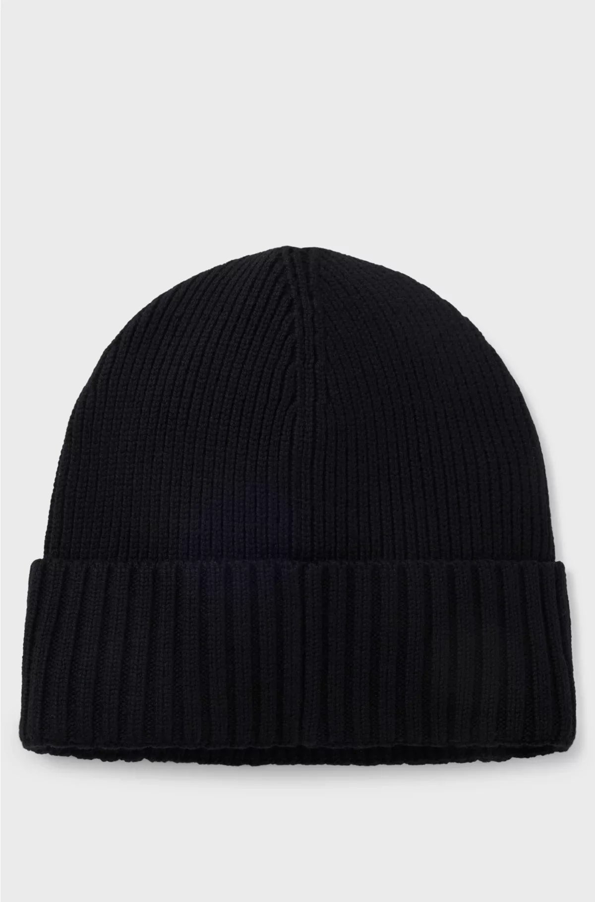 BEANIE HAT IN VIRGIN WOOL WITH LOGO PLAQUE