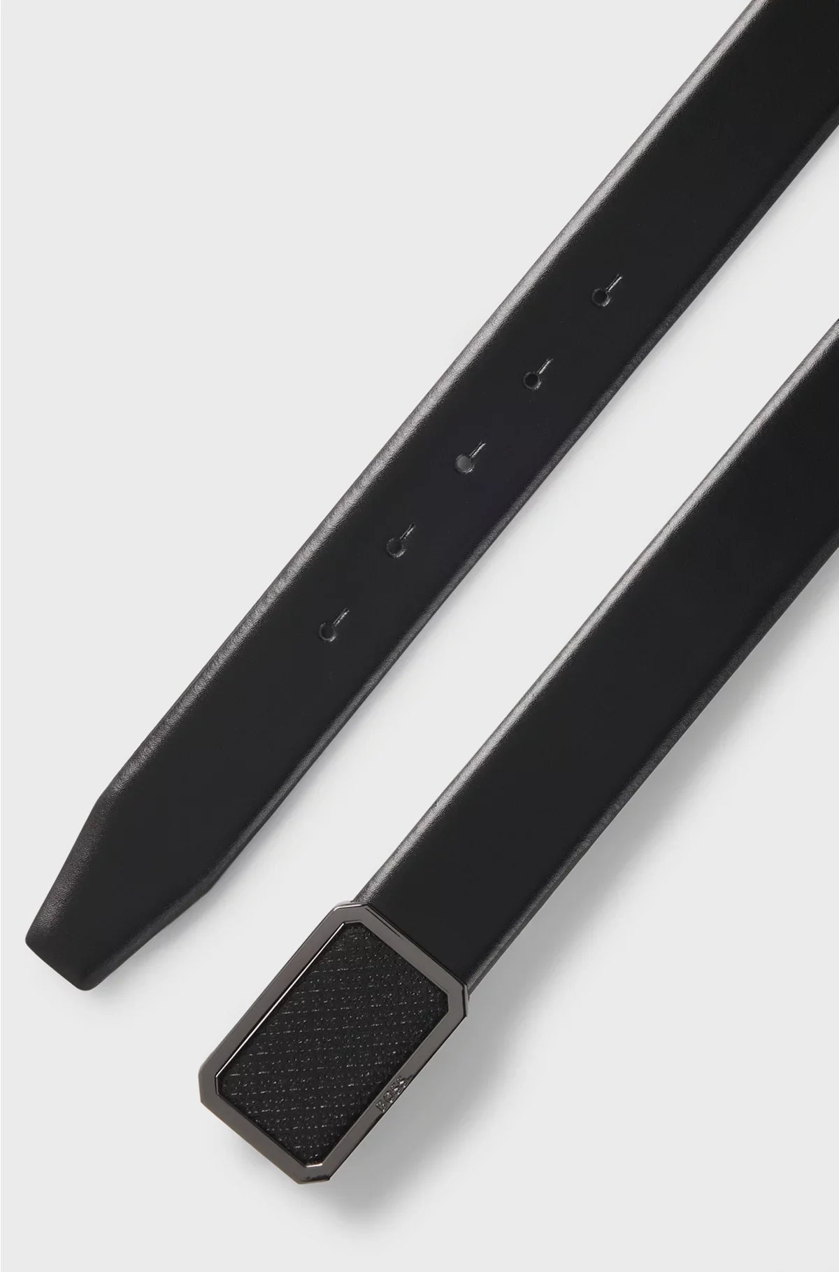 ITALIAN-LEATHER BELT WITH PLAQUE MONOGRAM BUCKLE