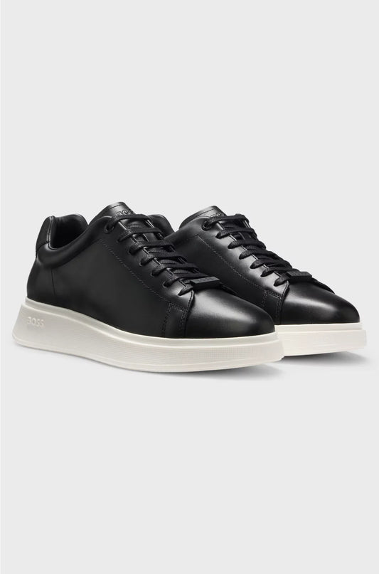 SNEAKERS IN PELLE CON SUOLA IN GOMMA