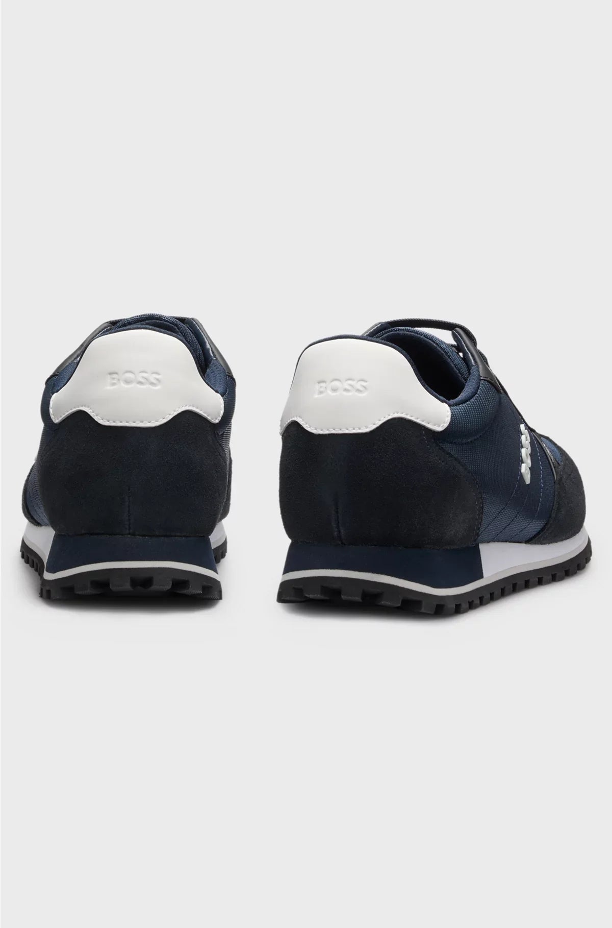 RUNNING-INSPIRED TRAINERS WITH FAUX-LEATHER TRIMS