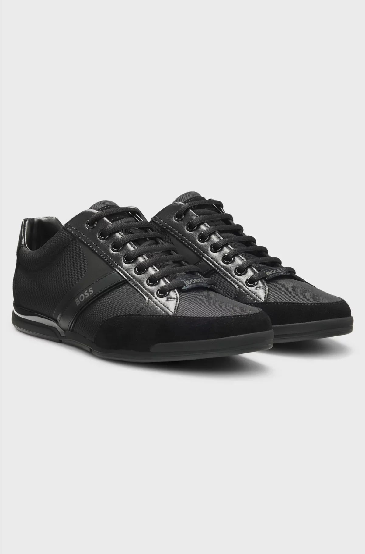 MIXED-MATERIAL TRAINERS WITH SUEDE AND FAUX LEATHER