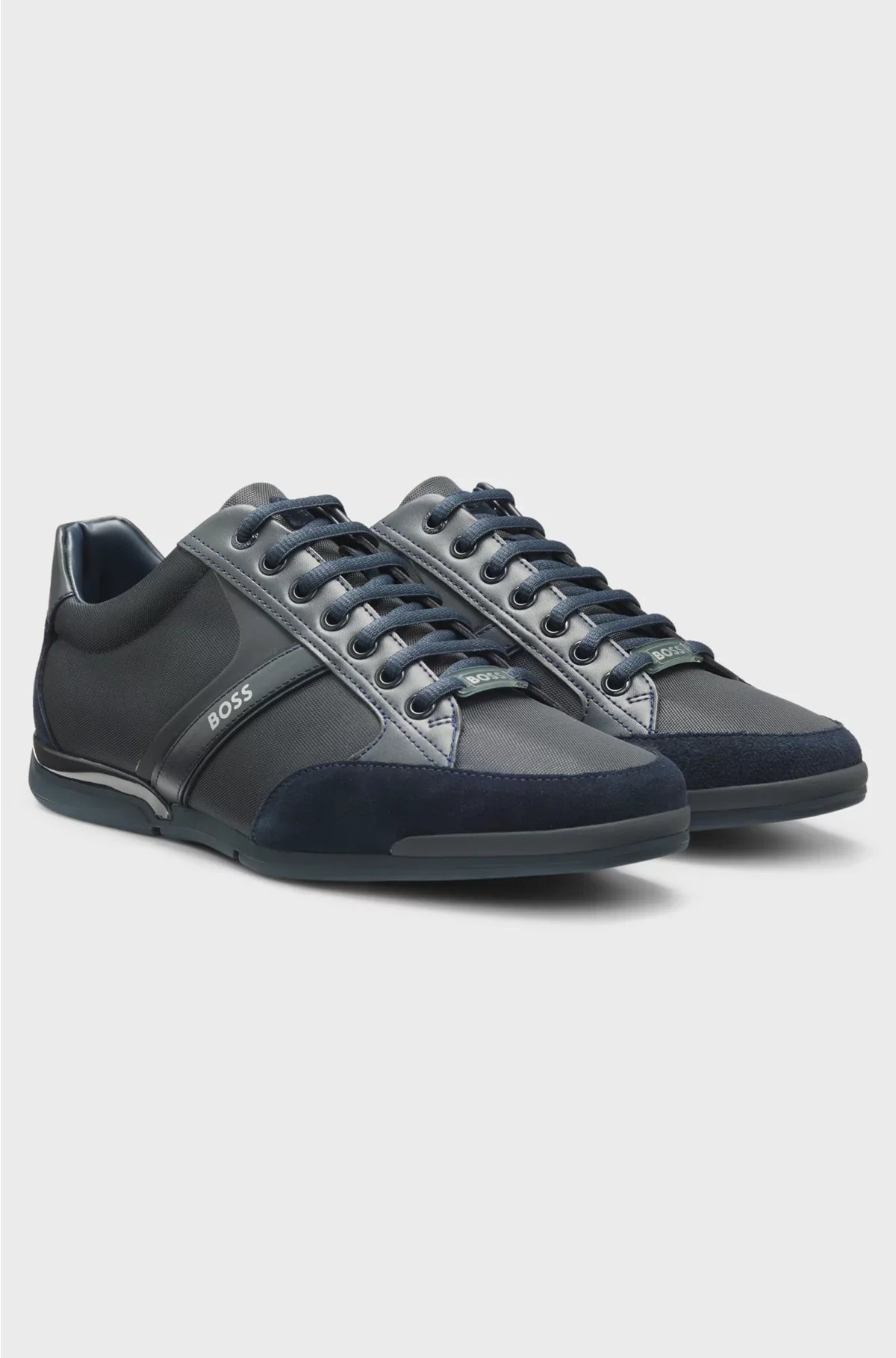MIXED-MATERIAL TRAINERS WITH SUEDE AND FAUX LEATHER