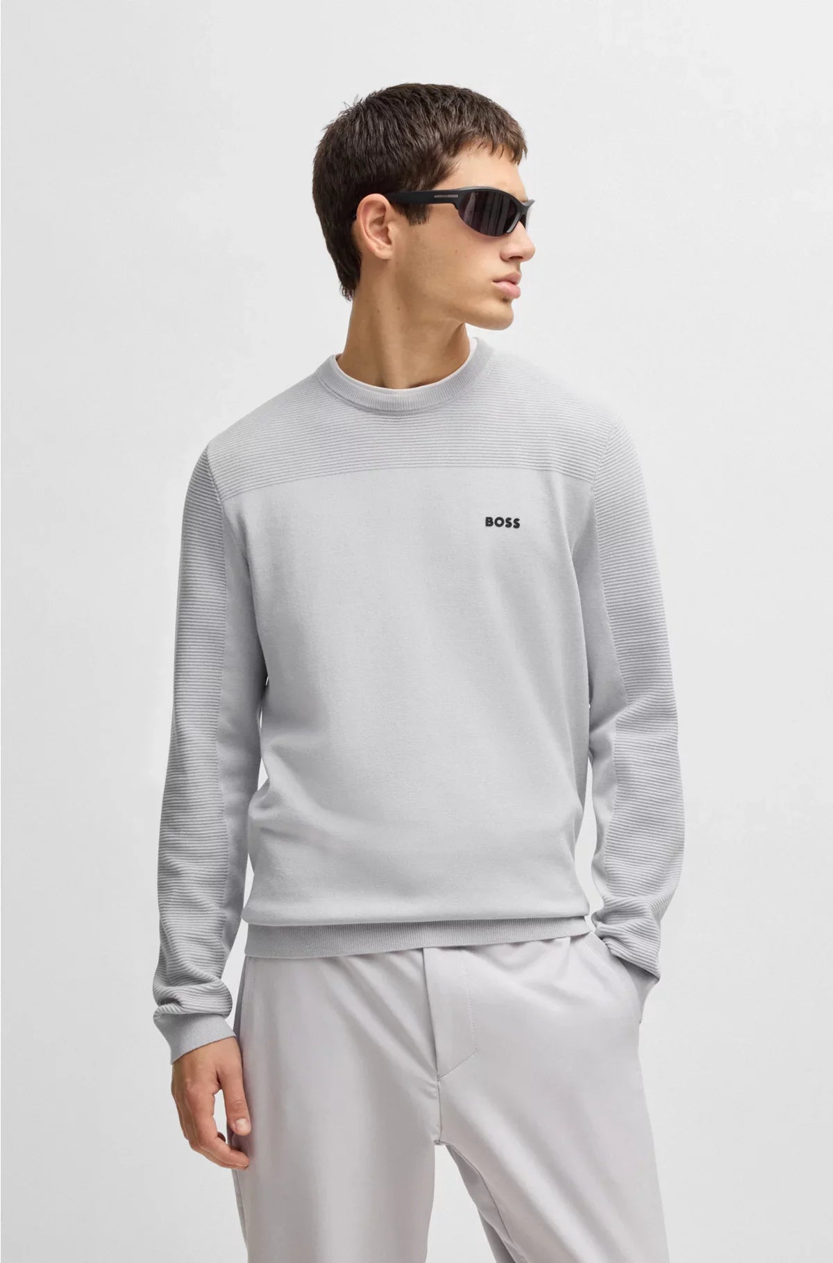 BRANDED CREW-NECK SWEATER IN DRY-FLEX FABRIC