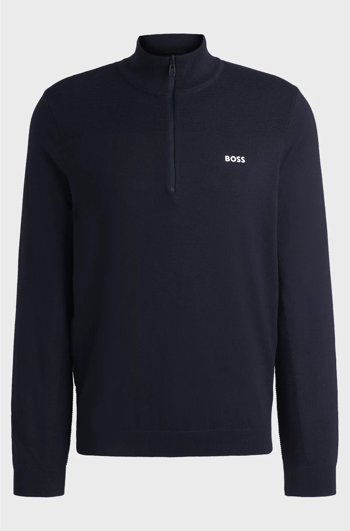 BRANDED ZIP-NECK SWEATER IN DRY-FLEX FABRIC
