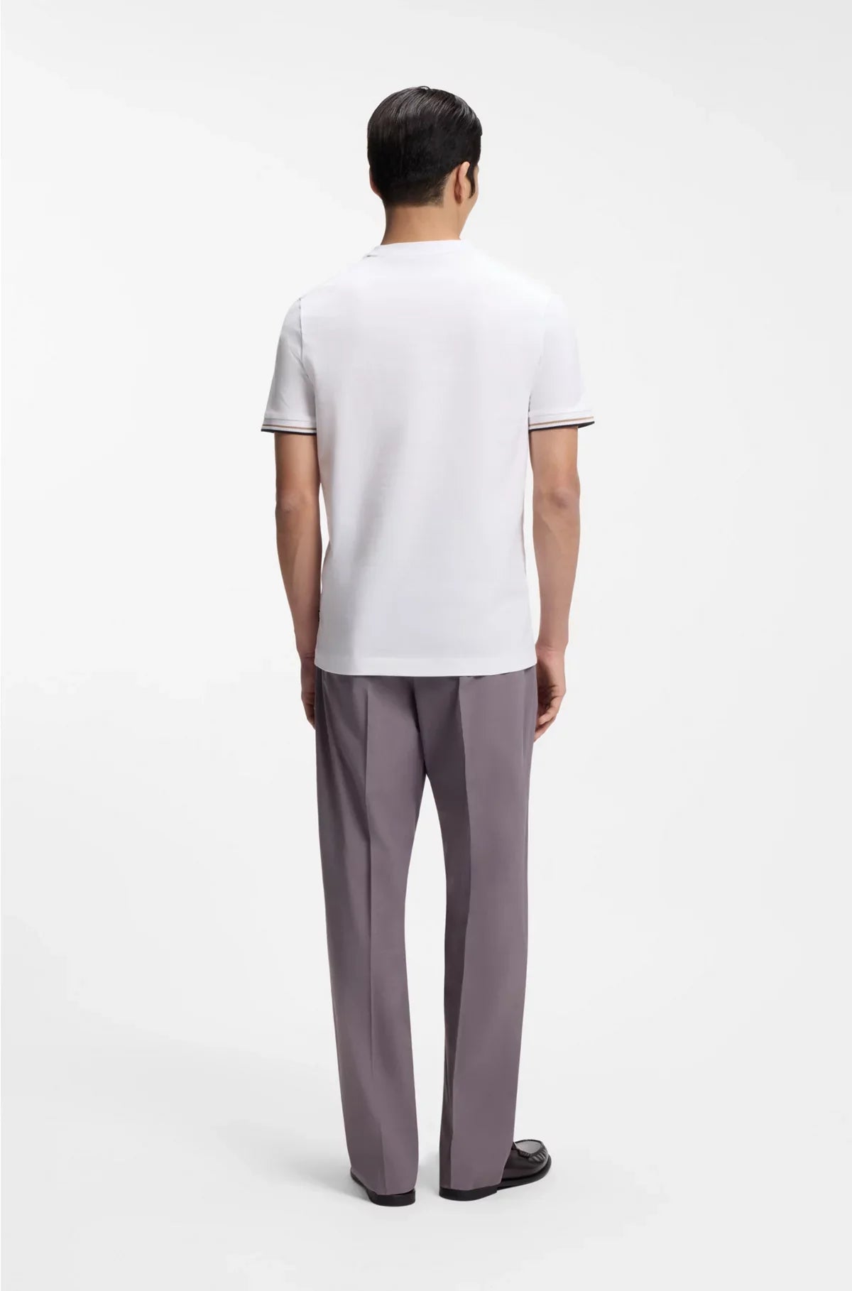 T-SHIRT IN JERSEY DI COTONE CON POLSINI A RIGHE DISTINTIVE