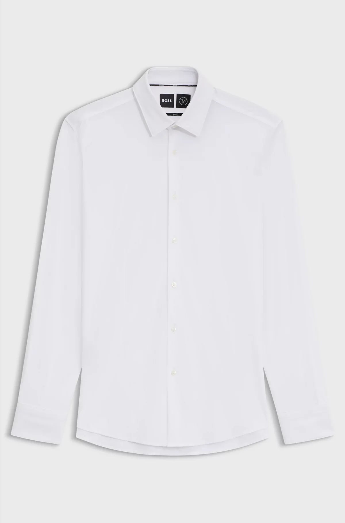SLIM-FIT SHIRT IN PERFORMANCE-STRETCH JERSEY