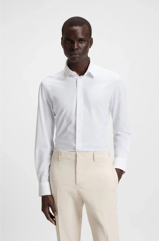 SLIM-FIT SHIRT IN PERFORMANCE-STRETCH JERSEY