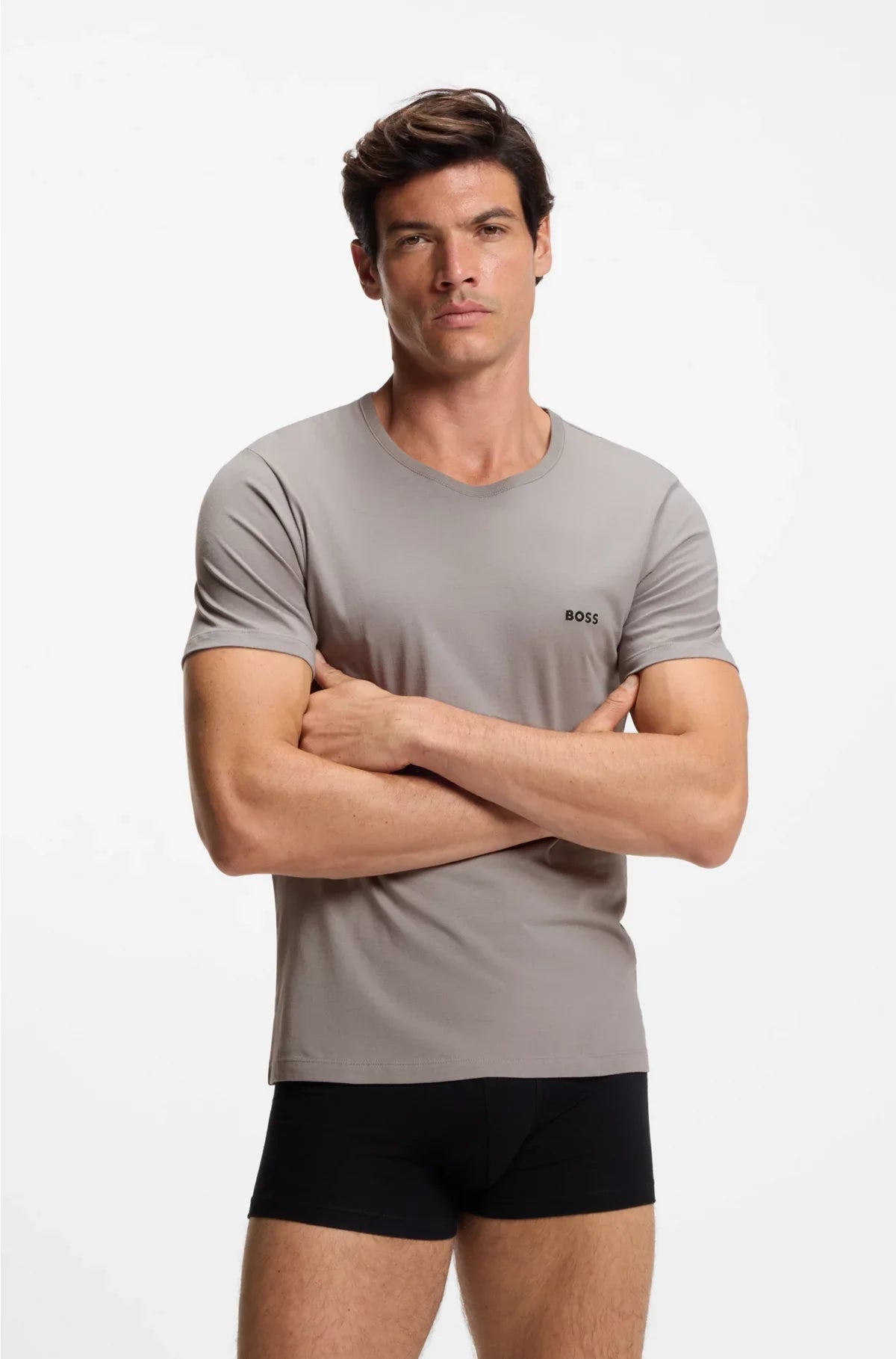 THREE-PACK OF UNDERWEAR T-SHIRTS WITH EMBROIDERED LOGOS
