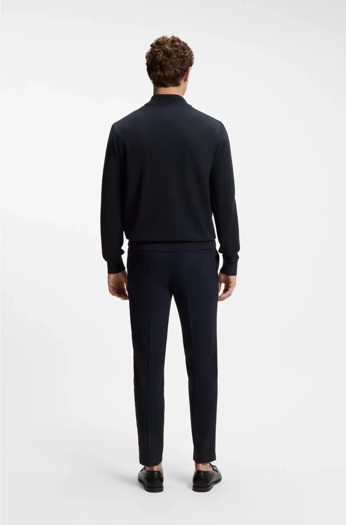 QUARTER-ZIP COTTON SWEATER WITH KNITTED STRUCTURE