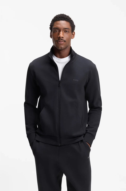 STRETCH-COTTON ZIP-UP SWEATSHIRT WITH LOGO PRINT