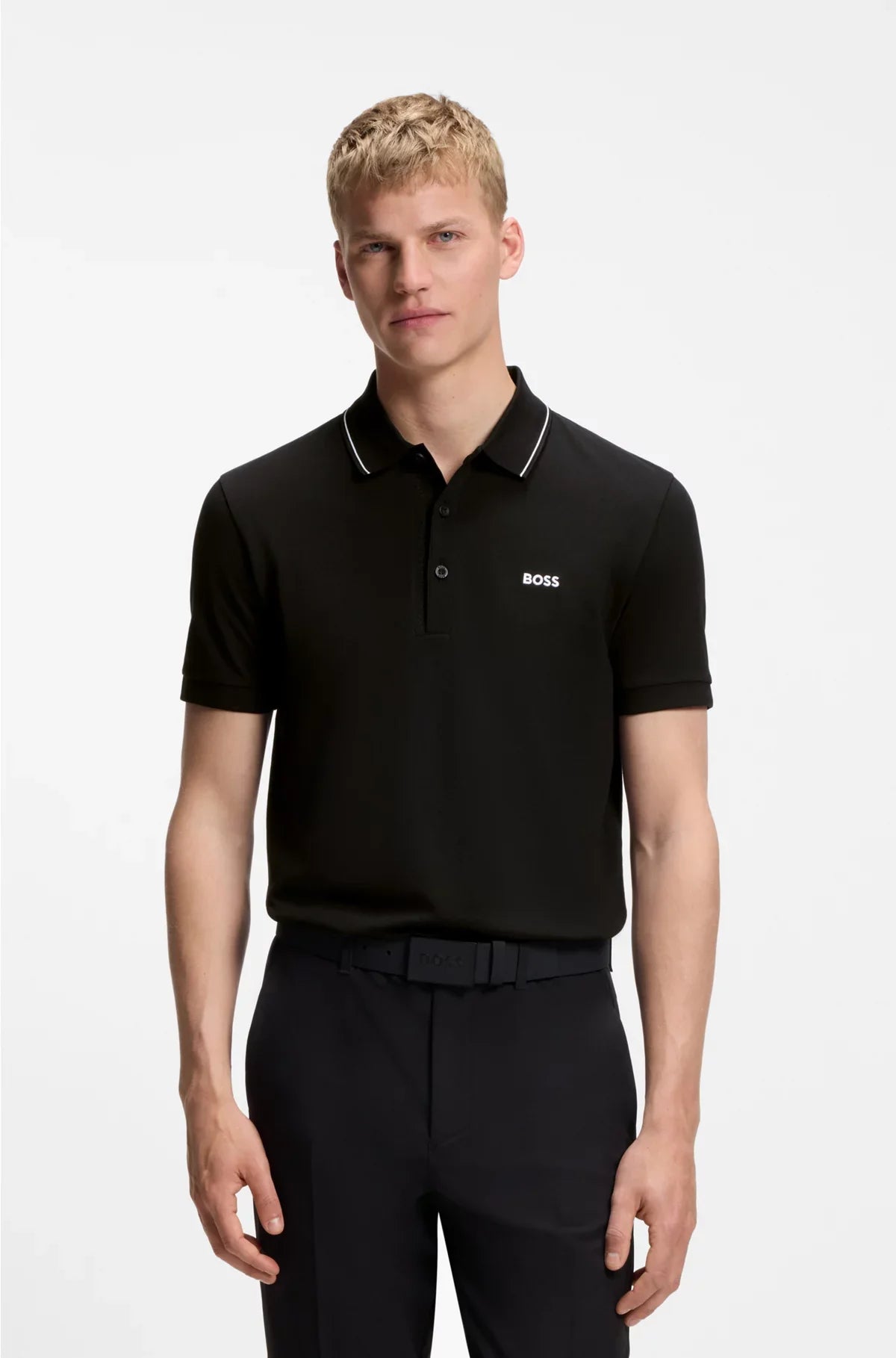COTTON-PIQUE SLIM-FIT POLO SHIRT WITH TONAL LOGO