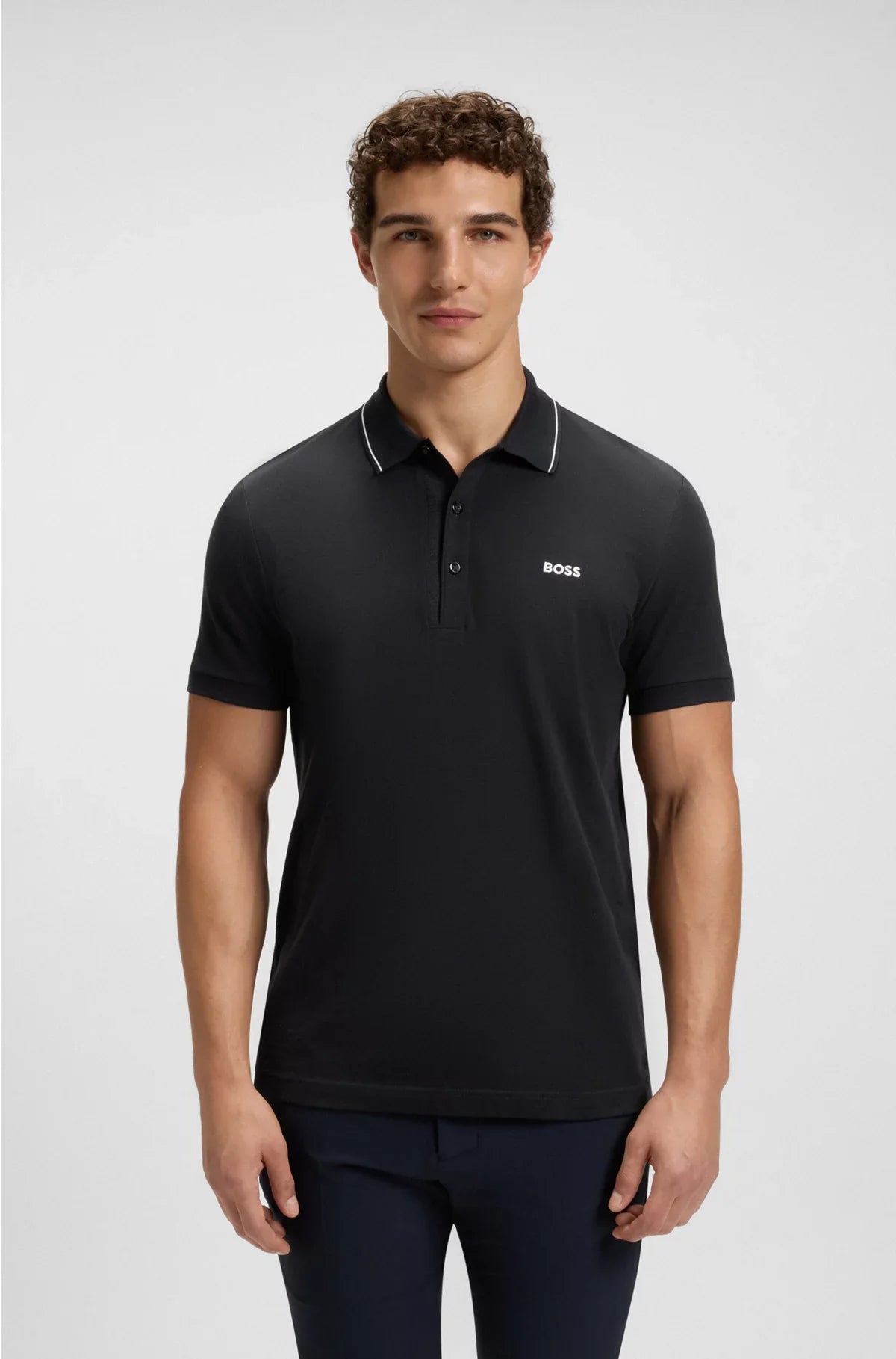 COTTON-PIQUE SLIM-FIT POLO SHIRT WITH TONAL LOGO