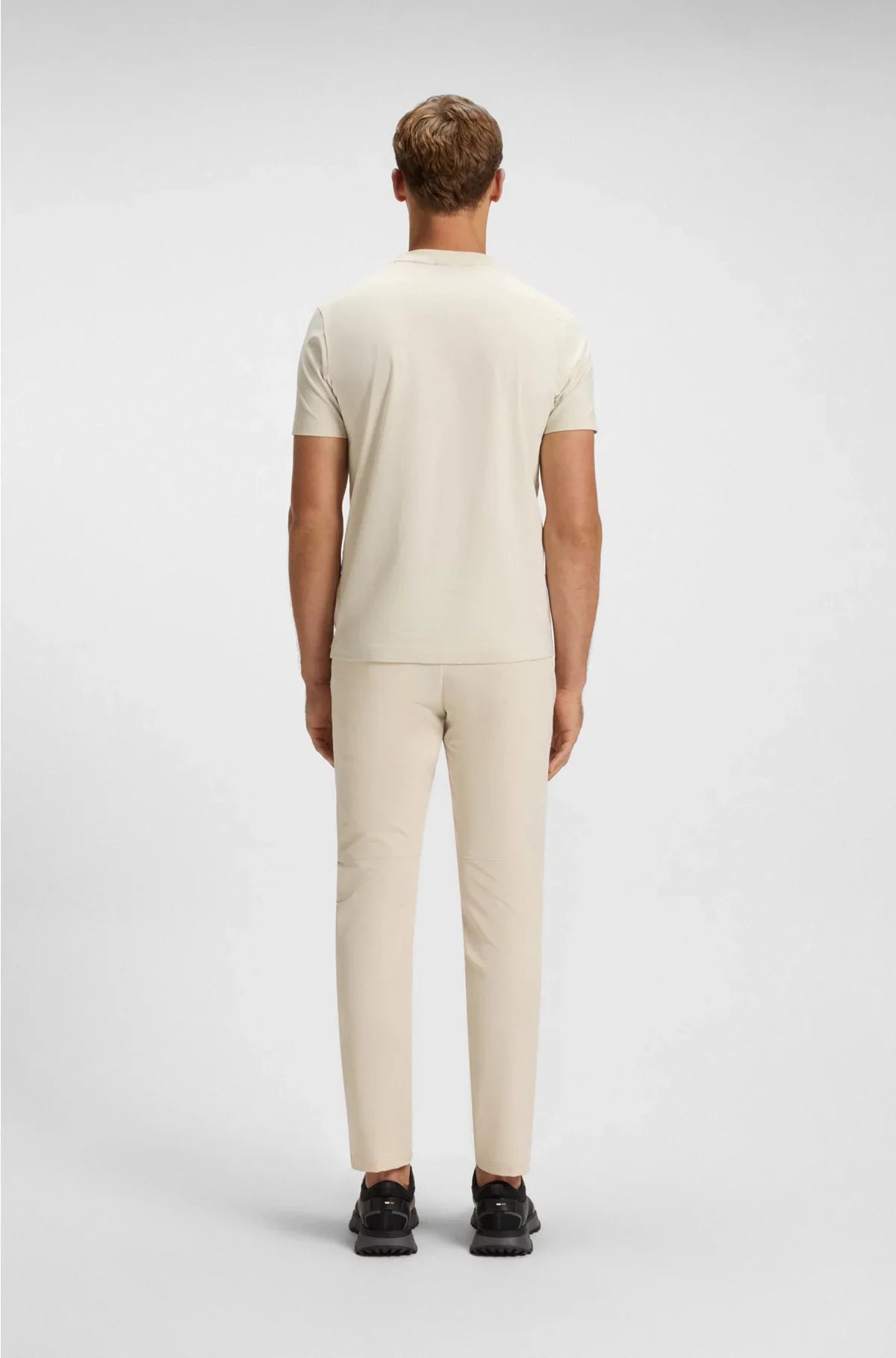 STRETCH-COTTON T-SHIRT WITH CONTRAST LOGO