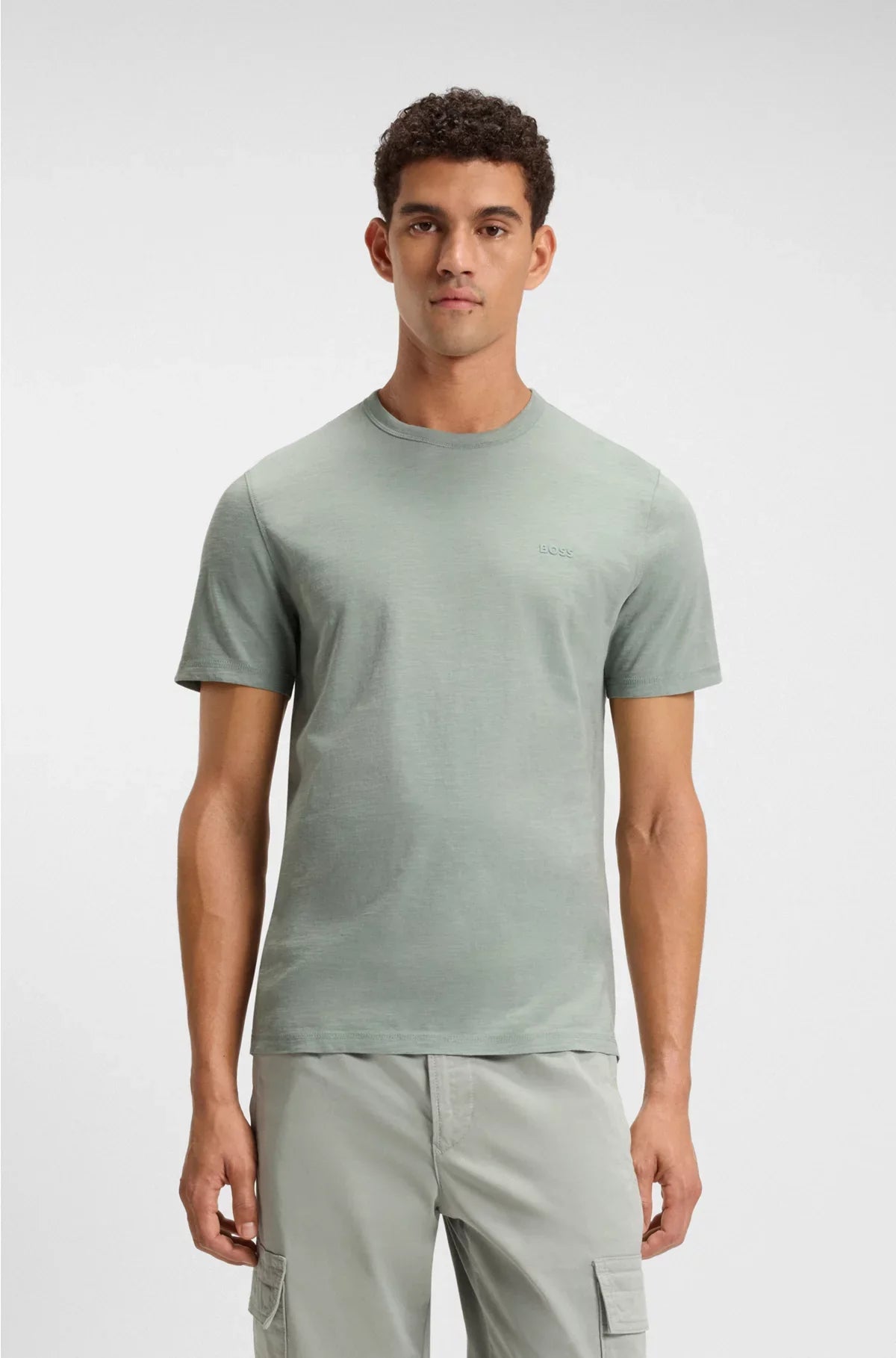COTTON SLUB T-SHIRT WITH LOGO DETAIL